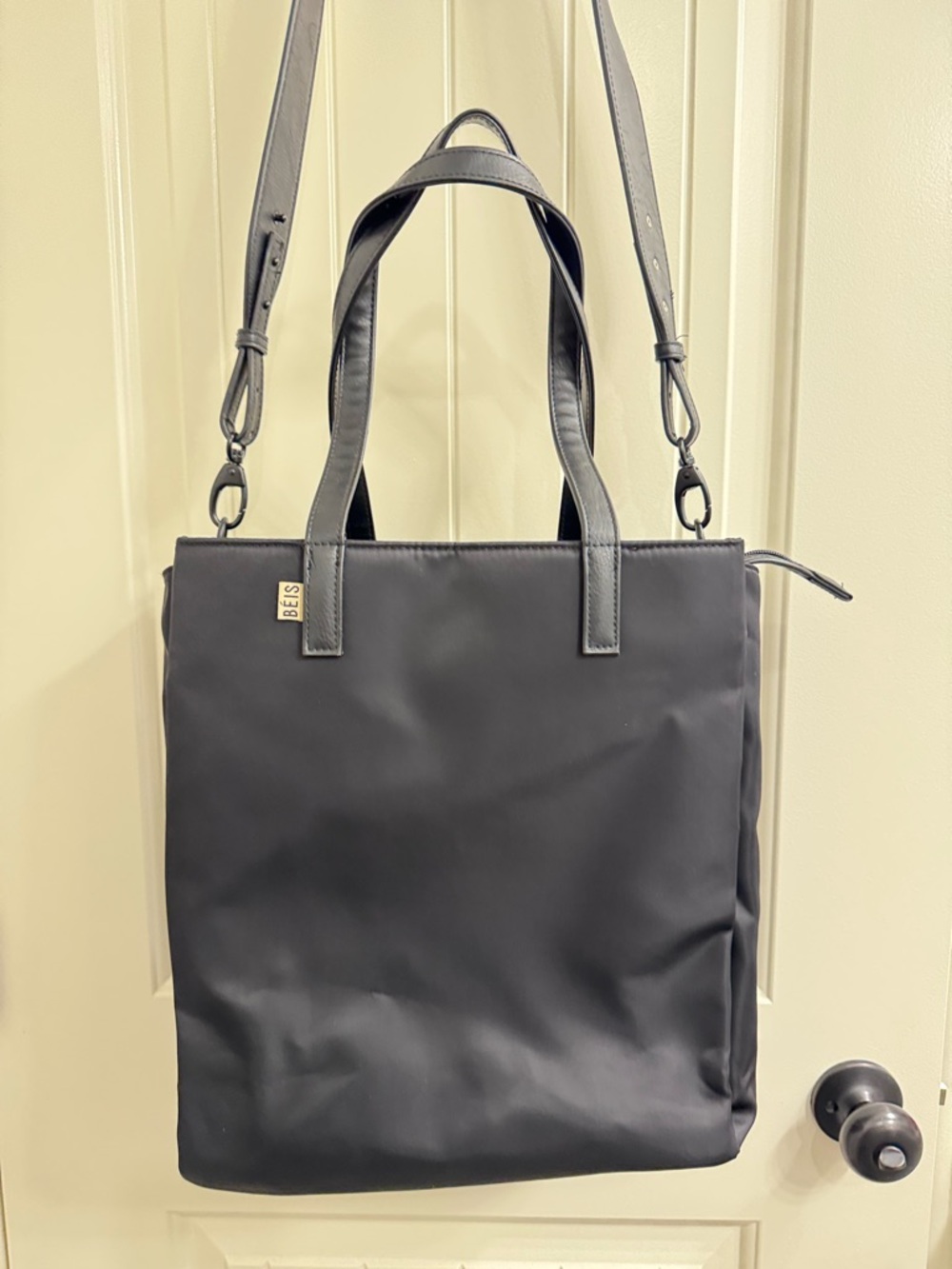 BEIS Commuter Black Tote with Convertible Strap